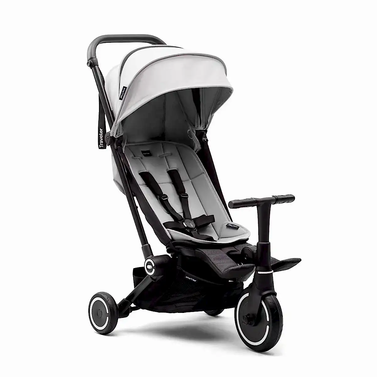 SmarTrike Traveler Hepsi Bir Arada Aktif Kabin Boy Bebek Arabası ve Bisiklet (6 Ay – 4 Yaş) - Everest White