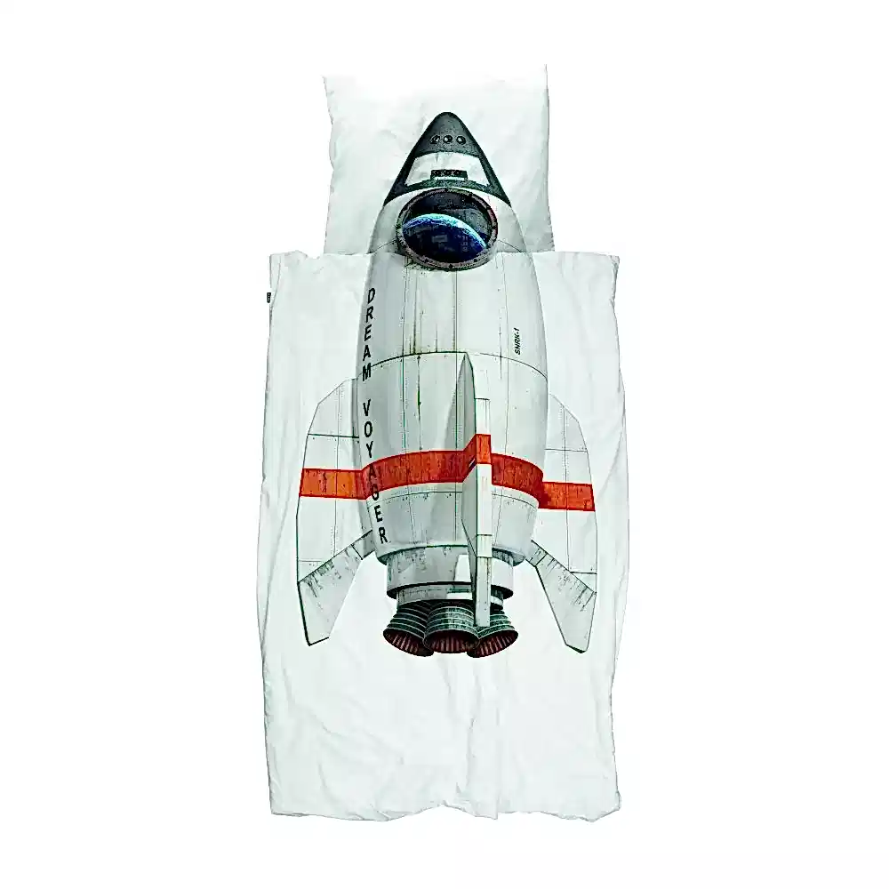 Snurk Nevresim Takımı 135*200 cm - Rocket Beyaz