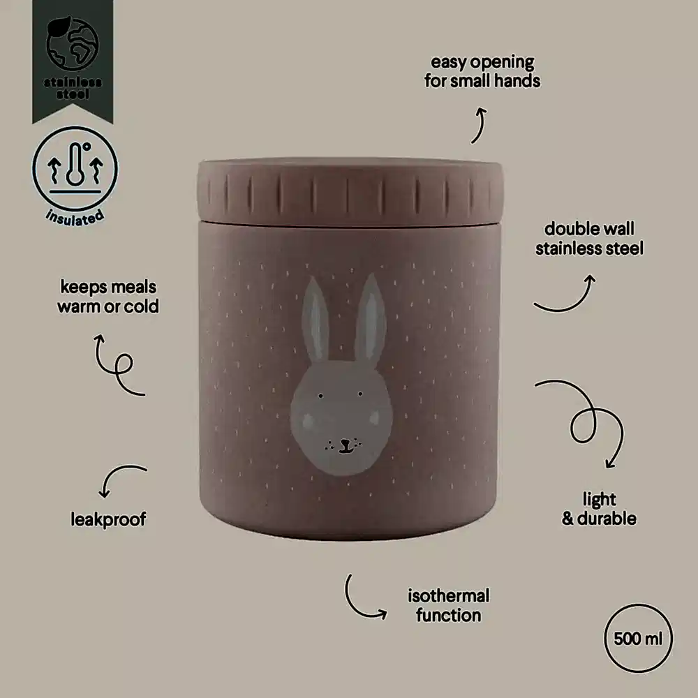 Trixie Çocuk Termal Çelik Yemek Kabı - Mrs. Rabbit