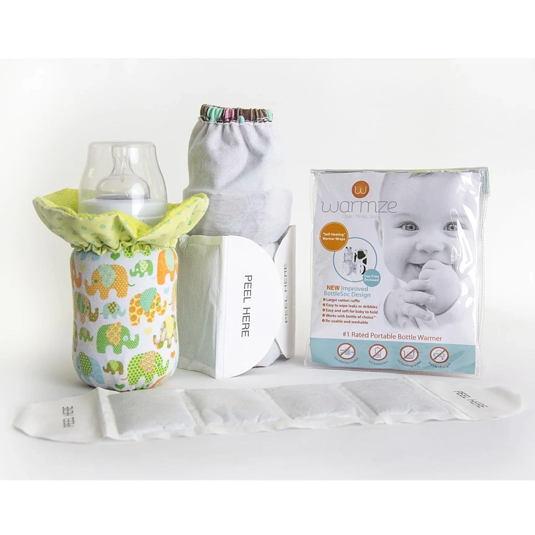 WarmZe Taşınabilir Biberon Isıtıcısı Büyük Boy Yeşil Fil STD