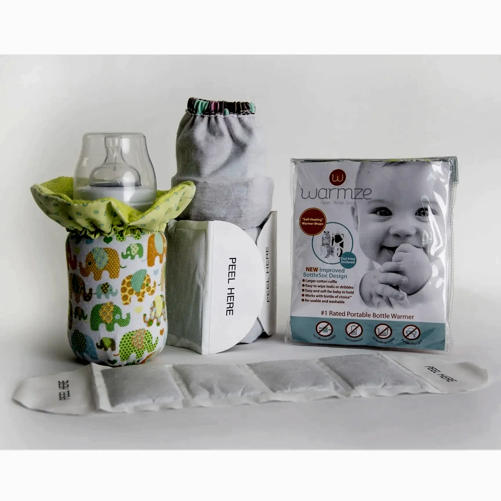 WarmZe Taşınabilir Biberon Isıtıcısı Küçük Boy Yeşil Fil STD